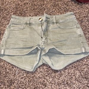 High rise army green Shorts